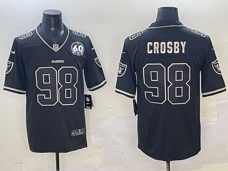 Men 2025 Oakland Raiders #98 Crosby Black Nike Limited NFL Jersey style 003